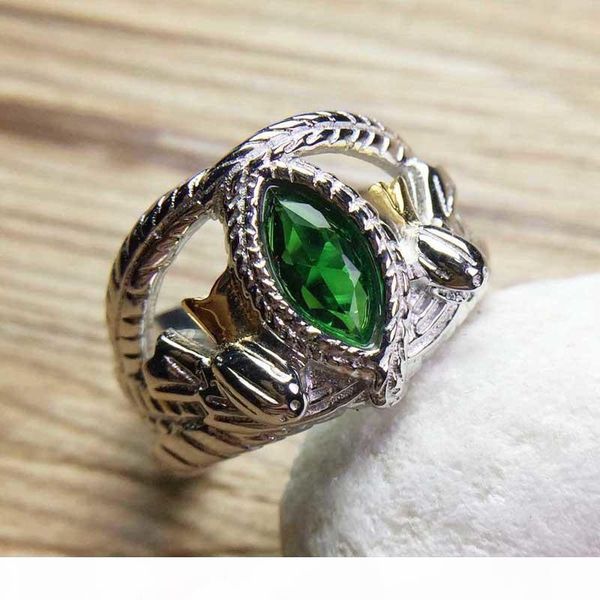 

k the lord of rings 925 sterling silver aragorn ring of barahir lotr wedding ring fashion men jewelry fan gift y19051002, Slivery;golden