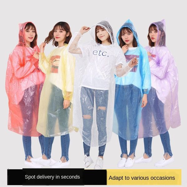 

дрейф парк развлечений тонкие одноразовые пончо дождевик портативный утолщенной открытый прозрачный взрослый туризм пуловер пуловер пальто