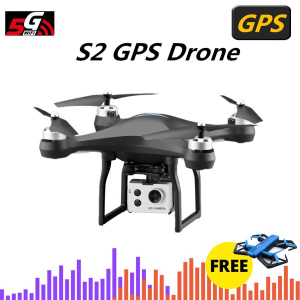 

s2 gps drone with 5g wifi 1080p hd wide angle electronic camera gps intellgent following quadcopter fly 18 mins toy vs f11 sg906