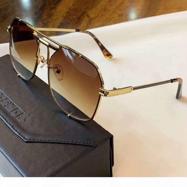 

metal gold square frame sunglasses brown shaded 959 sun glasses sonnenbrille men luxury designer sunglasses glasses new with box, White;black