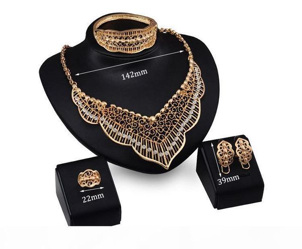 

e online for sale carved leafs jewelry sets white gemstone necklace bracelet earrings rings 18k gold jewelry family of four gtomks043, Black