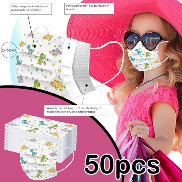 

50pcs children's mask disposable face mask industrial 3ply ear loop