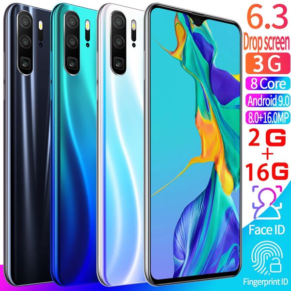 

cross-border explosion of water drop screen mobile phone android p35pro hd 6.3-inch smart phone factory direct sales