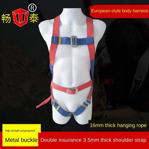 

european european double hook buffer double hook whole body outdoor safety belt aerial work five-point safety belt fall-proof buffer