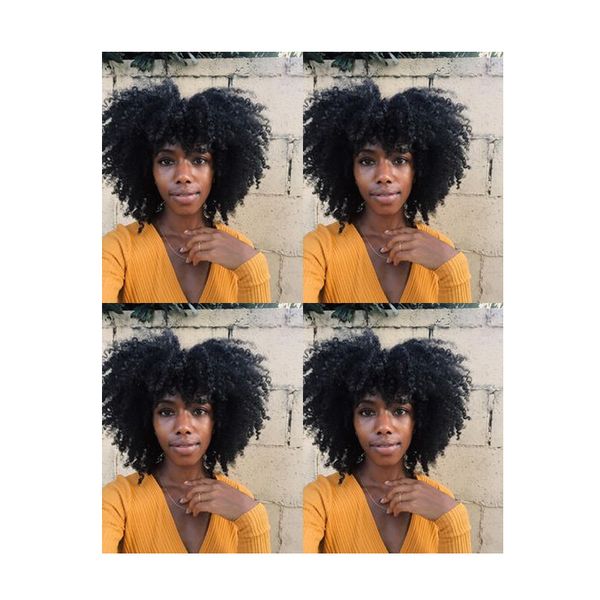 novo penteado quente da Malásia cabelo Africano americanos afro curto bob crespo peruca naturais Simulação Cabelo Humano afro crespo peruca