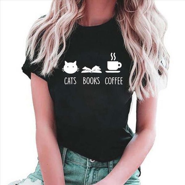

harajuku woman t shirt cat afternoon tea short sleeve round neck summer vetement femme plus size for women, White