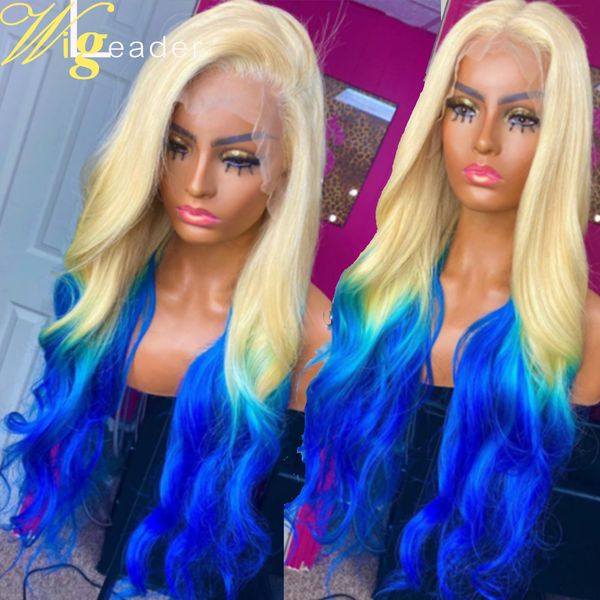 

y ombre blonde human hair preplucked ombre lace frontal wig loose wave glueless full lace wigs, Black