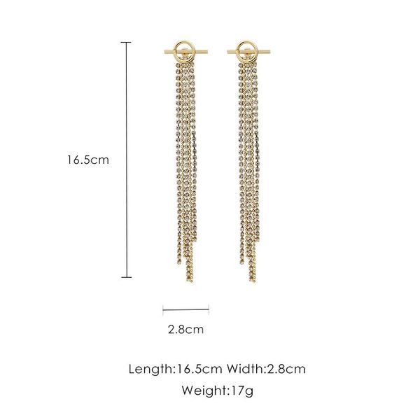 

925 silver needle tassel earrings earrings long temperament fashion personality cold wind earrings female j190630, Golden