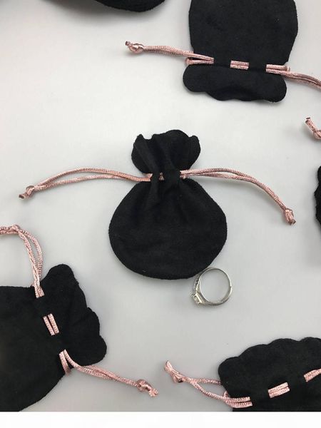 

r pink ribbon black velvet bags fit european pandora style beads charms and bracelets necklaces jewelry fashion pendant pouches, Pink;blue