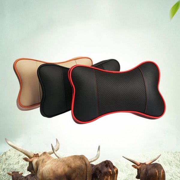 

2pcs faux leather breathable mesh auto car neck rest headrest cushion pillow