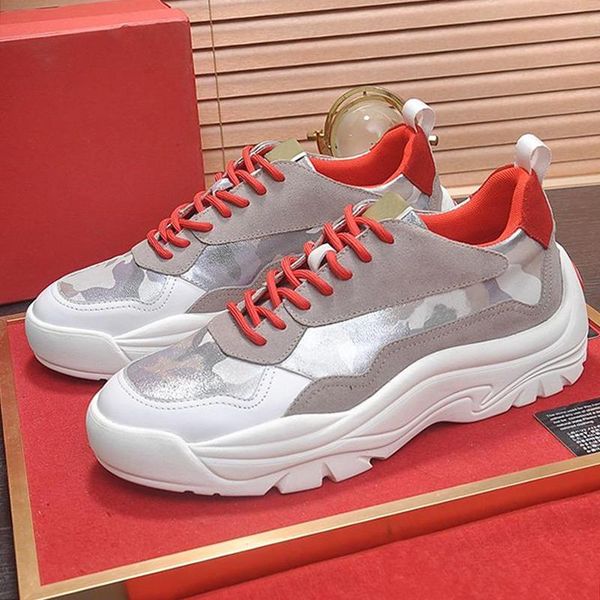 

gumboy calfskin sneaker men 's shoes herren sportschuhe breathable footwears comfortable vintage luxury lace -up low type casual m, Black