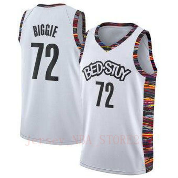 

2020 men brooklyn nets white 2019/20 72 biggie swingman basketball jersey - city version ing, Black;red