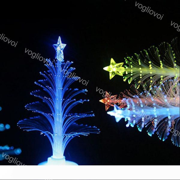 

christmas tree home table party decor charm small night light led fiber optic christmas trees colorful christmas decoration epacket
