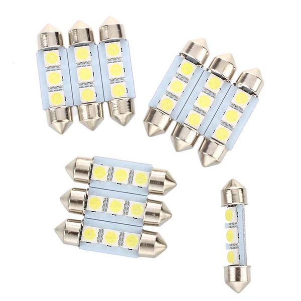 

10x 36mm lamp bulb 3 led smd white for car e festoon