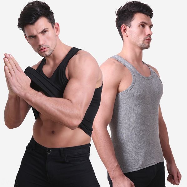 

men' i-shaped base vest cotton slim fit bodybuilding sports hurdle base solid color comfortable vest for men, White;black