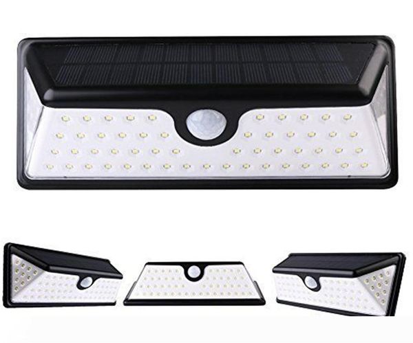 

3 led side 73 leds outdoor waterproof wide angle motion sensor solar light led wall lamp