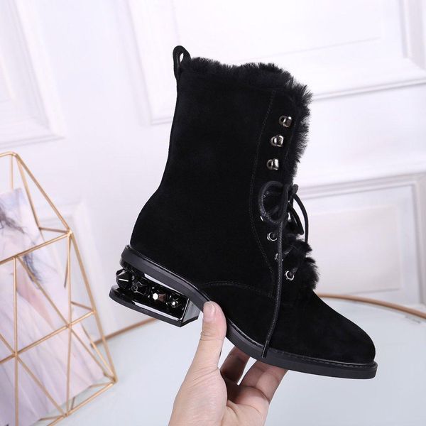 

2020p new spring and autumn leather single boots wild retro high heel boots, fashion trend martin boots female
