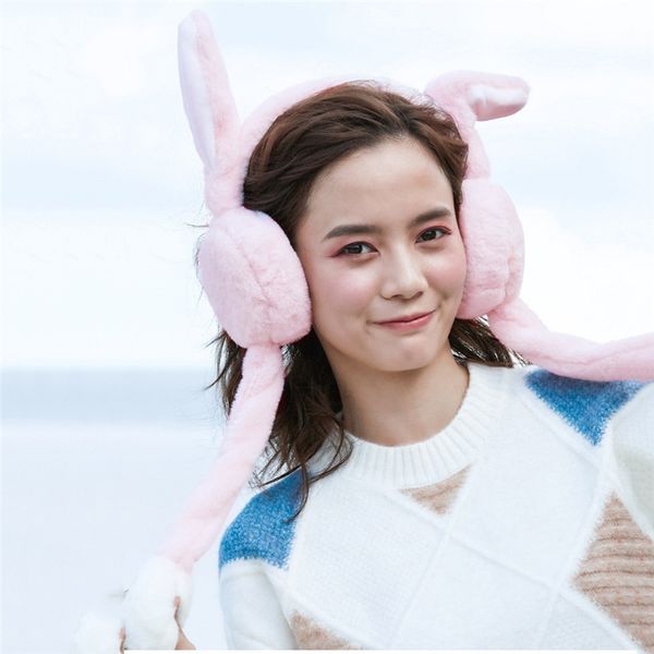 

winter warm women/girl fluffy winter warm earmuff solid color earmuffs headphones girls faux, Black