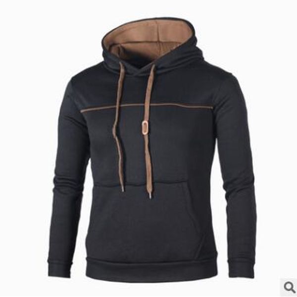 

2018 hoodies men hip hop streetwear male solid color sweatshirt autumn winter casual mens hoodie pullover moletom, Black