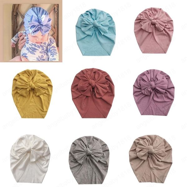 Yeni 8 Renkler Bebek ilmek Turban Şapka Yenidoğan Kızlar Hindistan Çocuk Aksesuar Headwrap Bebek Baş bandı Beanie Cap Caps