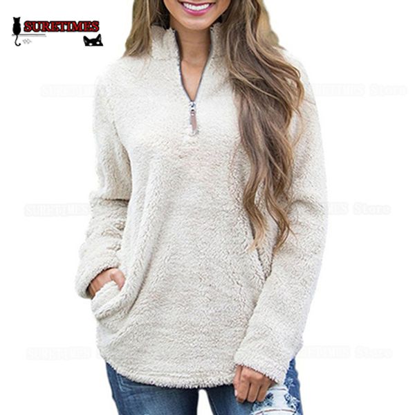 

pull femme 2020 fashion warm fleece turtleneck sweater women casual zipper long sleeve sweater pullover christmas plus jumpers, White;black