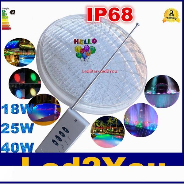 

18w 25w 40w 12v led pool lights decoration waterproof ip68 rgb led underwater underwater light bulb for swimming pool ing