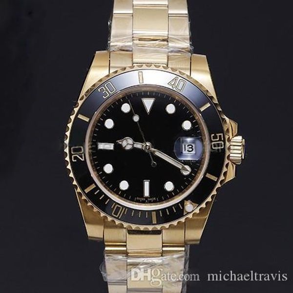 

watch high quality 18K gold case 40MM ceramic ring sapphire glass automatic movement 3 styles choose free postage