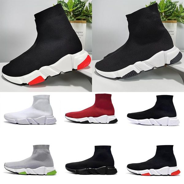 

designer sneakers speed trainer black red gypsophila triple black fashion flat sock boots casual shoes speed trainer runner 36-47