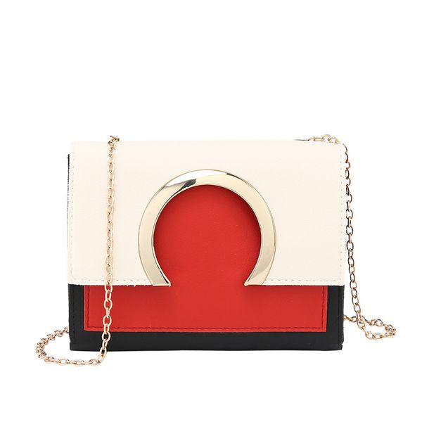 

lady chain shoulder square sling bag autumn contrast semi-circular chain phone coin purse luxury handbags women bags designer