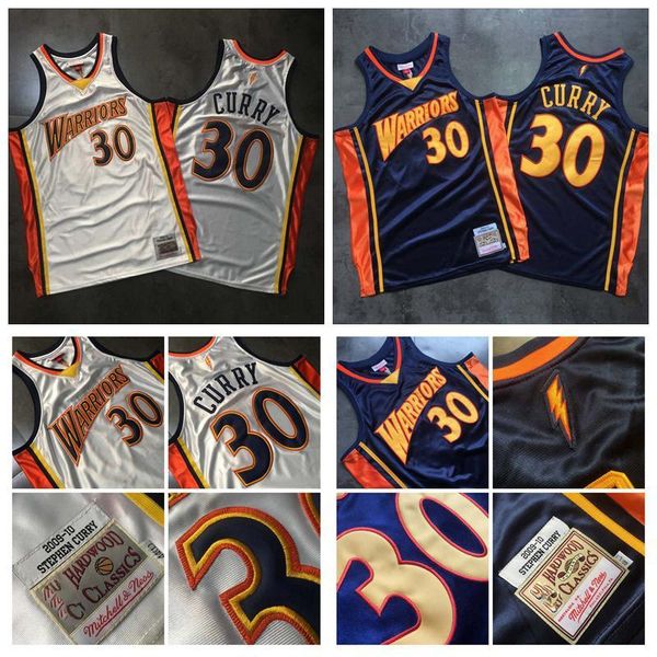 

men golden state nba warriors stephen curry mitchell & ness white navy hardwoods classics 2009-10 home rookie authentic jersey, Black;red