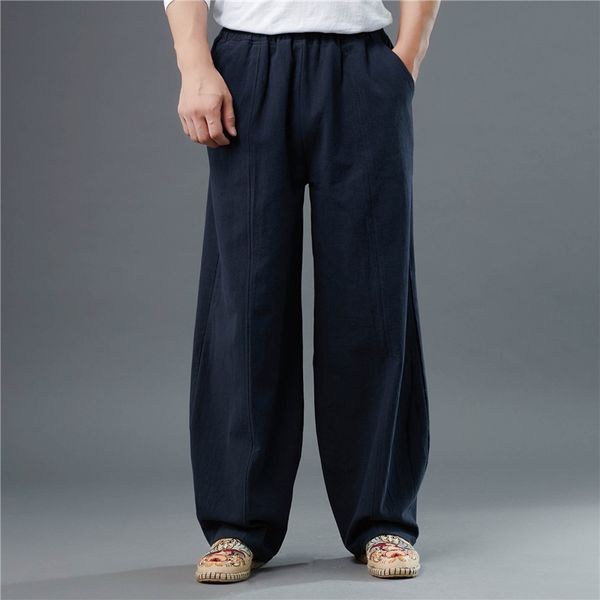 

plus size men joggers casual pants sportswear cotton linen sweatpants trousers black white jogger streetwear harm pants m-8xl