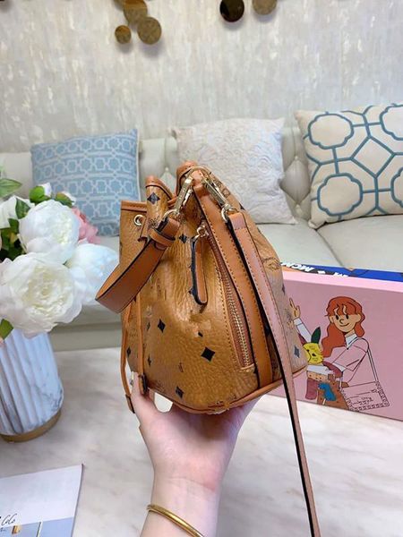 

bag fashion female package printing small drawstring bucket bags woman joker one shoulder aslant leather handbag women purses handbags