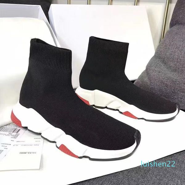 

известный дизайнер бренда повседневная обувь правильная версия высокого качества папа носки высокие вершины и низкие вершины натяжные тканев, Black