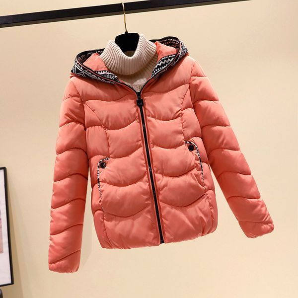 

winter cotton padded jacket women's parker new hooded short outerwear korean casual large size 3xl student warm winter coats 289, Black
