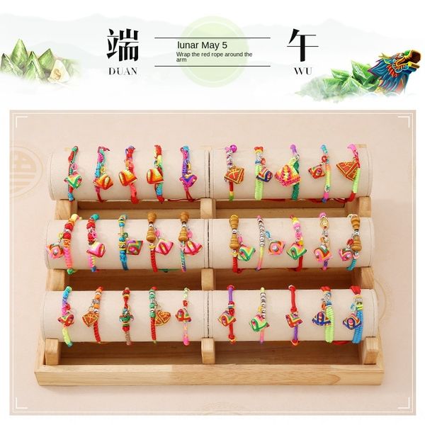 

kox2a dragon boat festival colorful small zongzi children's baby ethnic style colored rope bracelet adjustable red rope evil spirit bra, Silver
