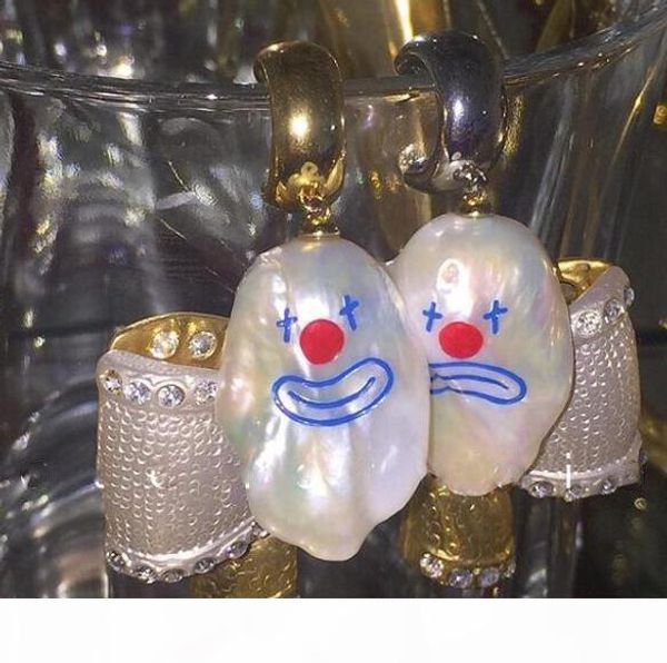 

jiwinaia heteromorphic clown natural baroque pearl fashion personalized jewelry earrings for men and women 925 ear studs, Golden