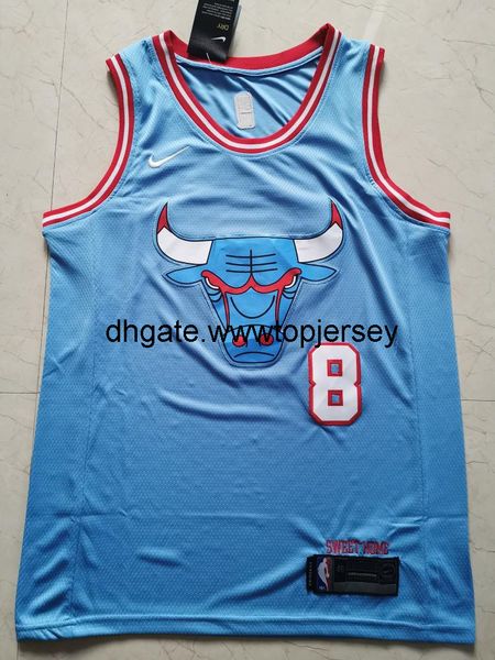 

2020 men's zach lavine #8 light blue jersey, Red