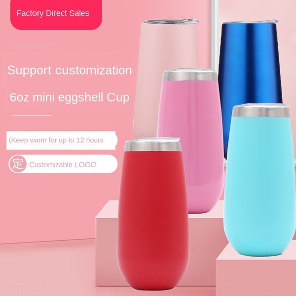 

new 6oz stainless beer thermos steel eggshell cup swig creative beer champagne glass red wine thermos cup