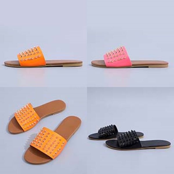 

2020 dener women flip flops slipper summer slides fis slippers women genuine leater metal bee lovely bow tie flat fis slippe #40#203, Black