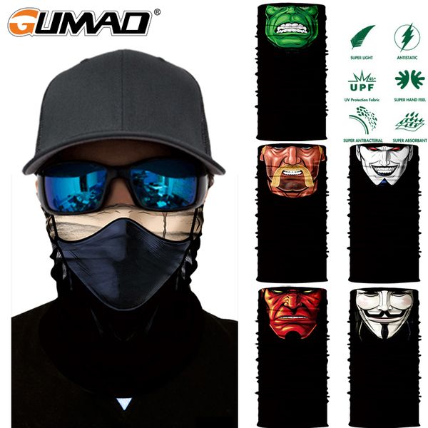 

multifunctional magic bandana neck gaiter cover half face mask tube scarf cycling camping ski climbing light headband men women, Black
