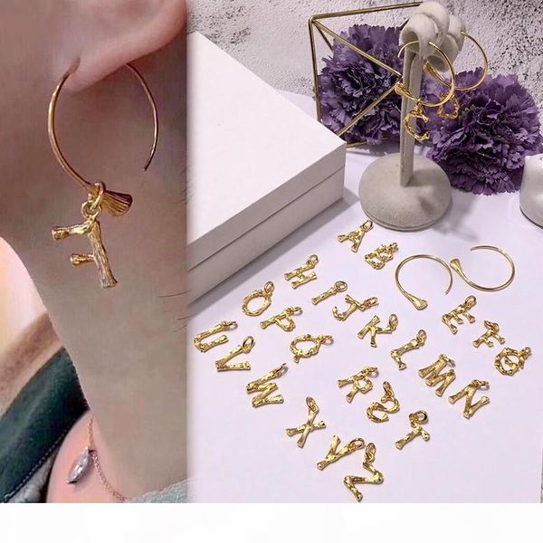 

горячее продажа brass бамбука письмо шарма earriings для женщин street style copper gold snake скелет коты серьги моды ювелирных изделий, Golden