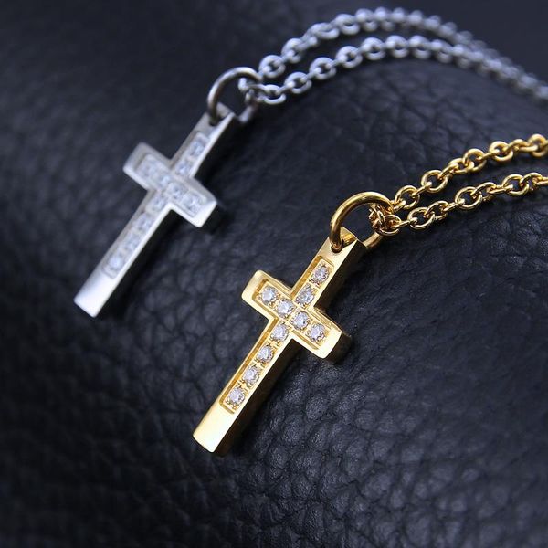

cross chocker necklace 2020 stainless steel statement necklace crystal women maxi chocker pendants for women jewelry christmas, Silver