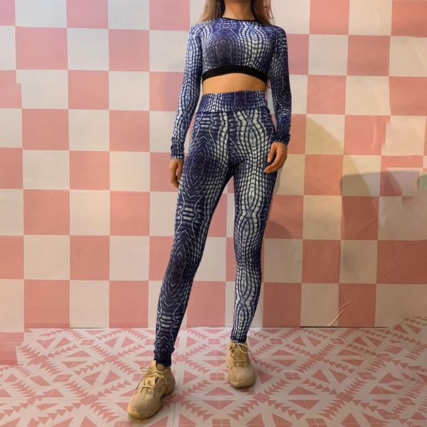 

fashion women sports suit snake printed long sleeve gym seamless high waist pants two piece legging fitness workout set#g4, White;black
