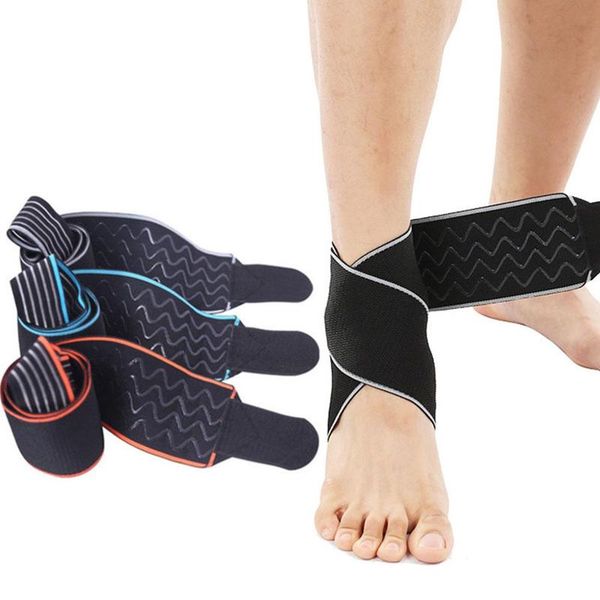 

ankle support safety running protection black foot bandage elastic brace band guard sport 1pcs, Blue;black