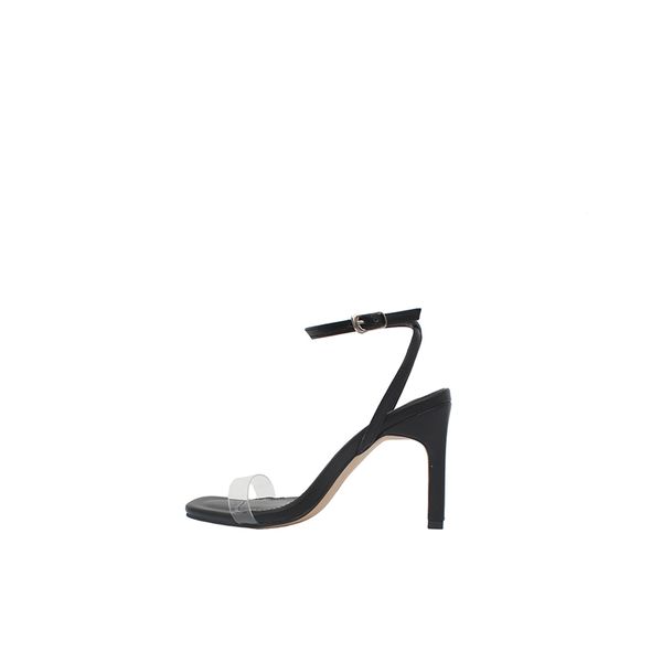 

летний новый шпильках сандалии pin пряжка женская обувь sexy open toe пвх прозрачные высокие каблуки размер 33-42, Black