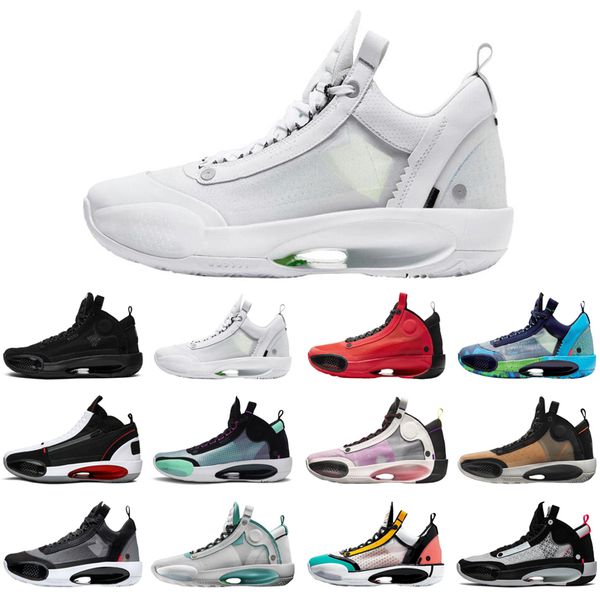 

2020 34 34s men basketball shoes black cat pure money blue void chicago heritage eybl mens trainers sports sneakers size 7-12