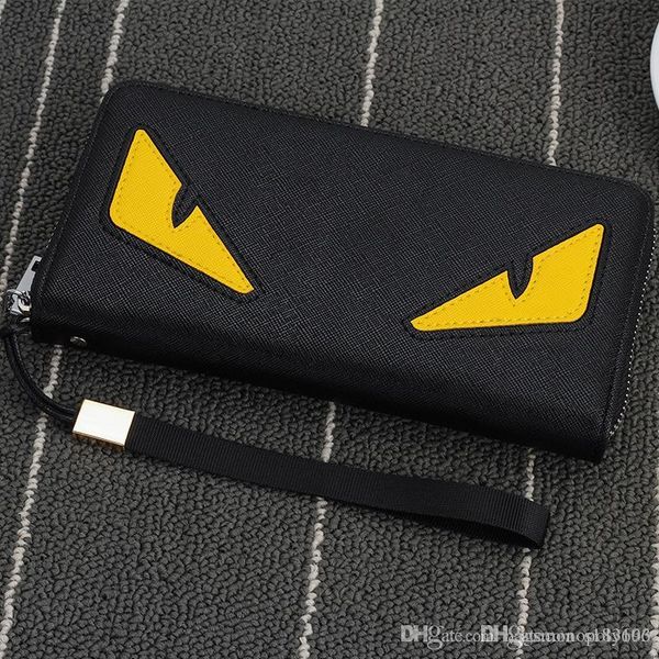 

fendi оптово-2016 новый бренд мужской бумажник молния длинный телефон сцепления мешок моды гарантия высокого качества глаз кошелек сцепления, Red;black