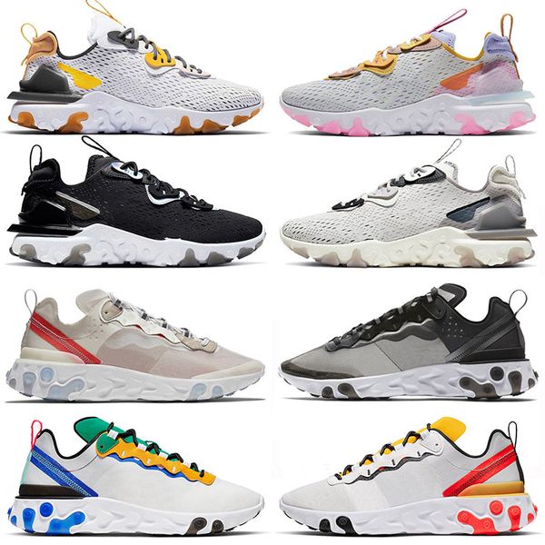 

wholesale 2020 trainers react vision element react 55 running shoes saffron honeycomb tour yellow green sail mens women designer, White;red