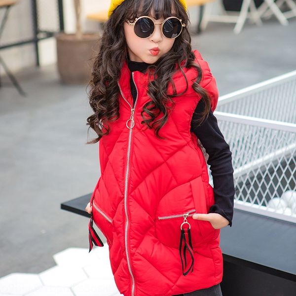 

girls hand plug cotton new 6 vest korean version 8 children thickened 9 waistcoat 12 vest 15-year-old coat, Camo