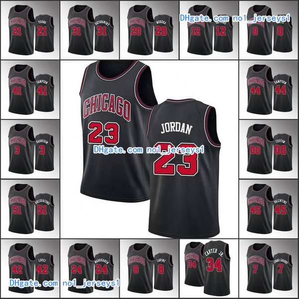 

chicago bulls men 23 michael jor dan zach lavine lauri markkanen black nba statement custom jersey